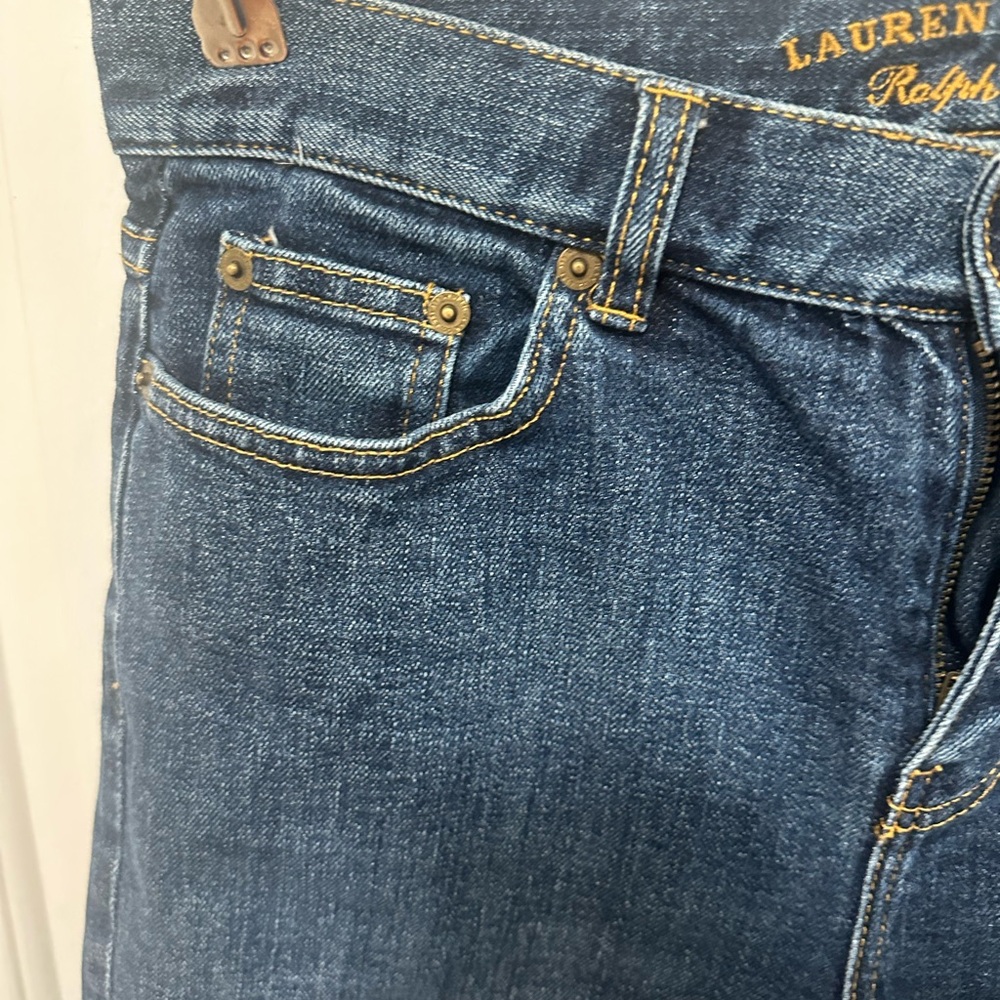 Lauren Ralph Lauren Dark Blue Denim Bermuda Shorts women’s size 6P - Picture 3 of 6
